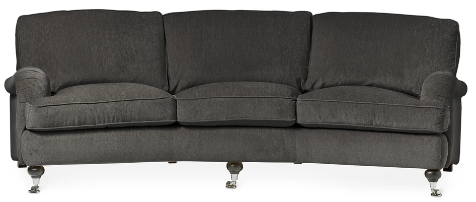 Oxford - 3-sits soffa svängd, fast klädsel - Grå