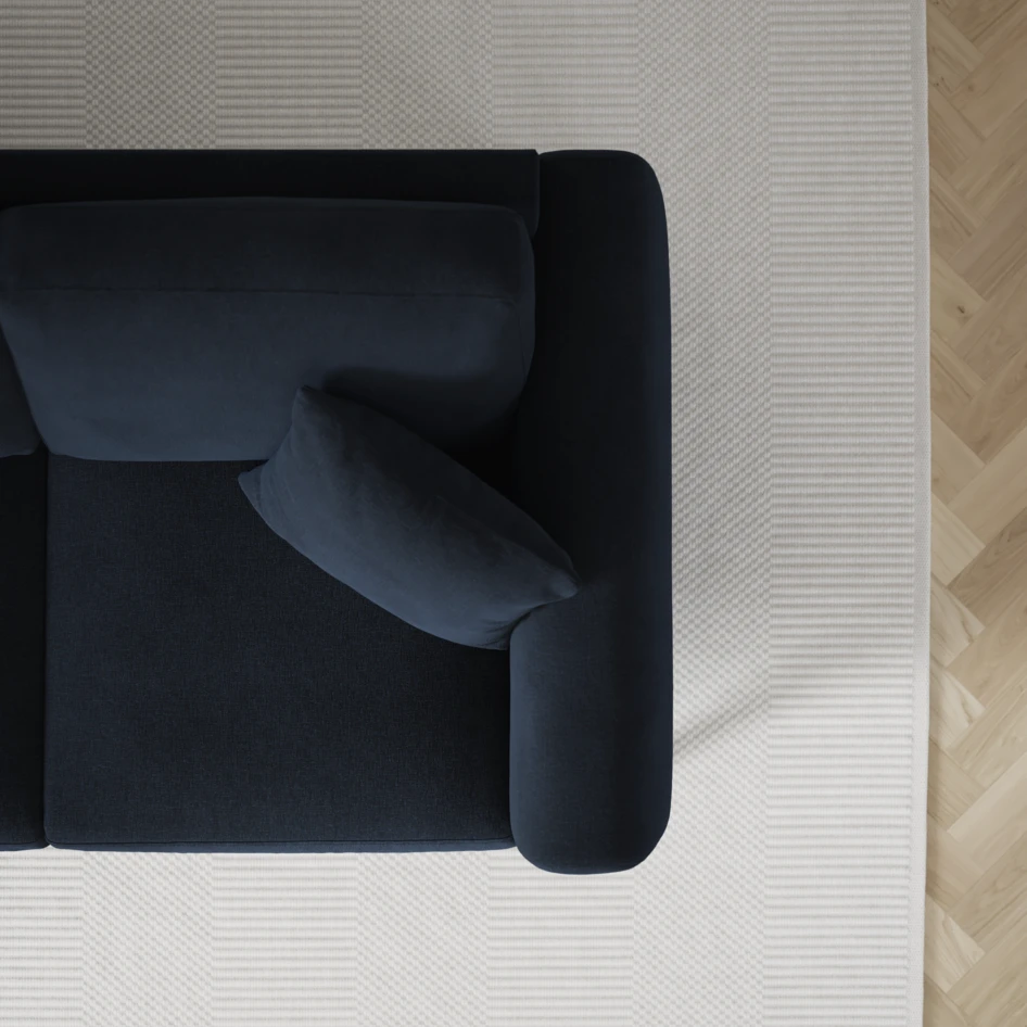Eden - 2,5-sits soffa svängd - Blå