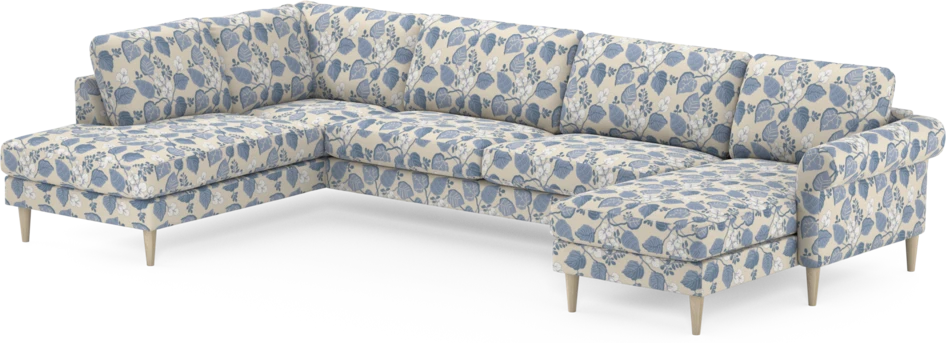 Bridge - 3-sits soffa med divan vänster och schäslong höger - Blå