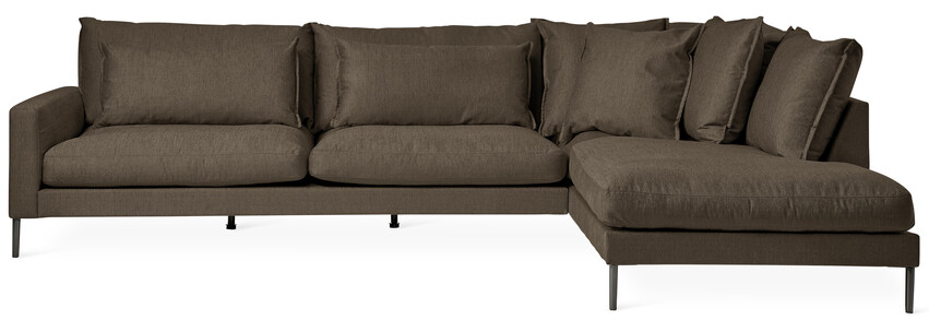 Leone - 3-sits soffa med divan XL höger - Brun