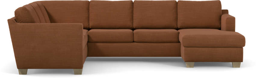 Friday - Hörnsoffa, 2+3-sits med schäslong höger - Orange