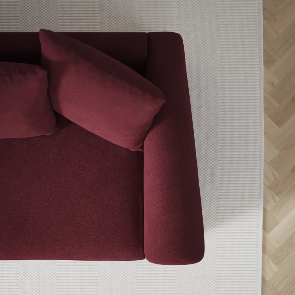 Town - 3-sits soffa med schäslong vänster - Röd