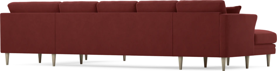 Eden - 3-sits soffa med schäslong vänster och divan höger - Röd