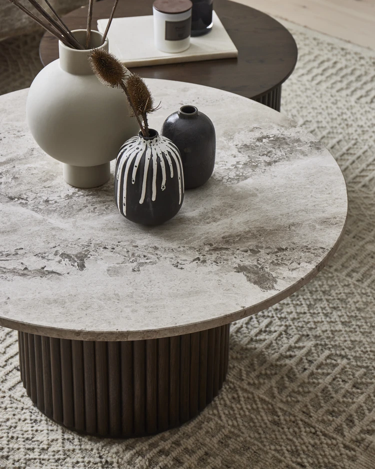 Cord Marble - Soffbord, Ø 85 cm - inspiration