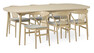 Nordic - Matgrupp med 6 stolar Nordic - Beige