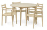 Nordic - Matgrupp med 4 karmstolar Cord - Beige