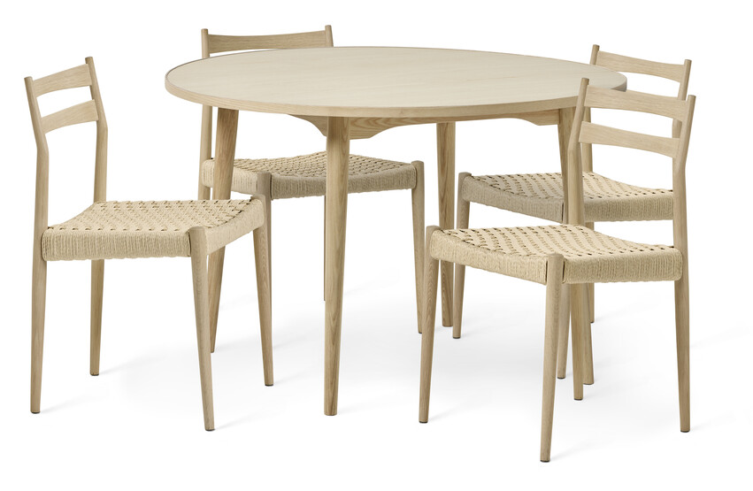 Nordic - Matgrupp med 4 stolar Cord - Beige