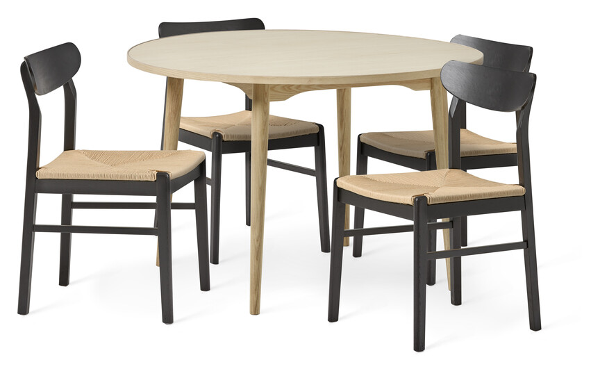 Nordic - Matgrupp med 4 stolar Ida - Svart