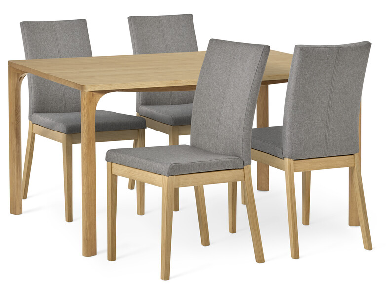 Vista - Matgrupp med 4 stolar Duvnäs - Brun