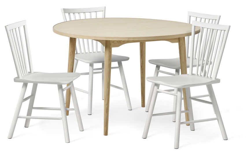 Nordic - Matgrupp med 4 stolar Vista - Vit