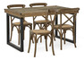 Woodenforge - Matgrupp med 4 stolar Alexia - Brun