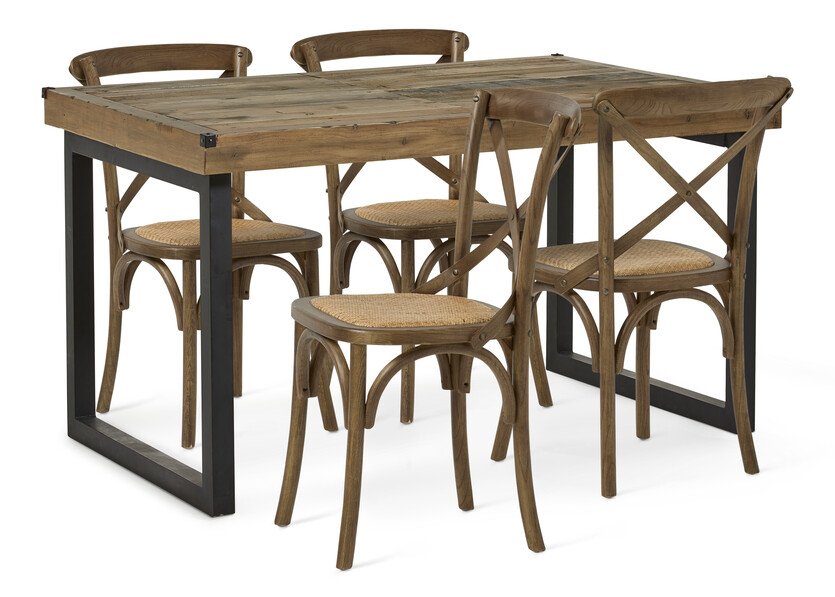 Woodenforge - Matgrupp med 4 stolar Alexia - Brun