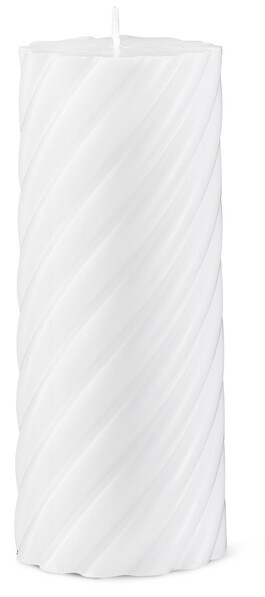 Swirl - Dekorationsljus, H 18 Ø 7 cm, brinntid 92 h - Vit