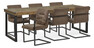 Woodenforge - Matgrupp med 6 karmstolar Eastwood - Brun