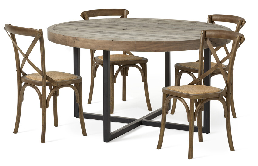 Woodenforge - Matgrupp med 4 stolar Alexia - Brun