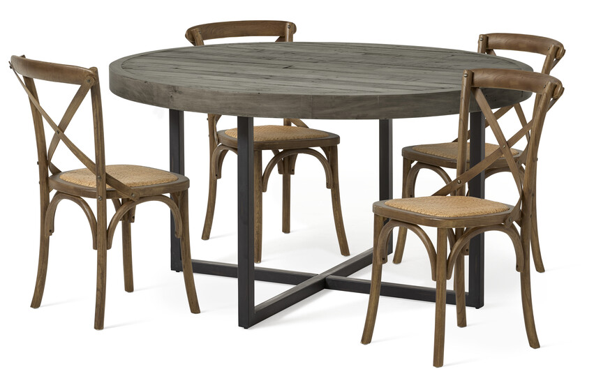 Woodenforge - Matgrupp med 4 stolar Alexia - Brun