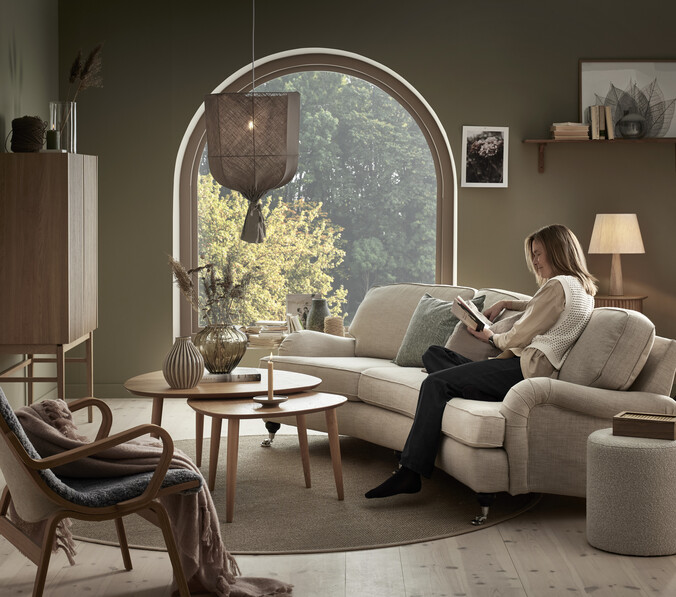Oxford - 3-sits soffa svängd, fast klädsel - inspiration