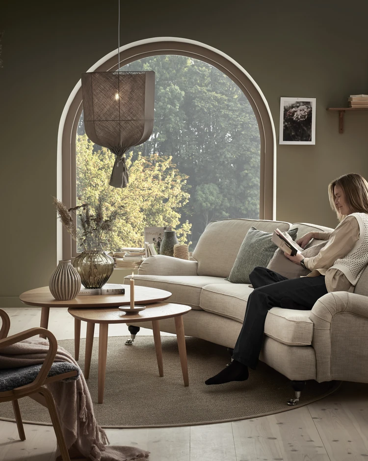 Oxford - 3-sits soffa svängd, fast klädsel - inspiration