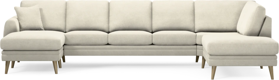 Eden - 3-sits soffa med schäslong vänster och divan höger - Vit