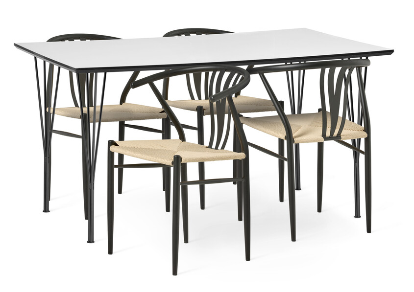 Spencer - Matgrupp med 4 stolar Yngve - Beige