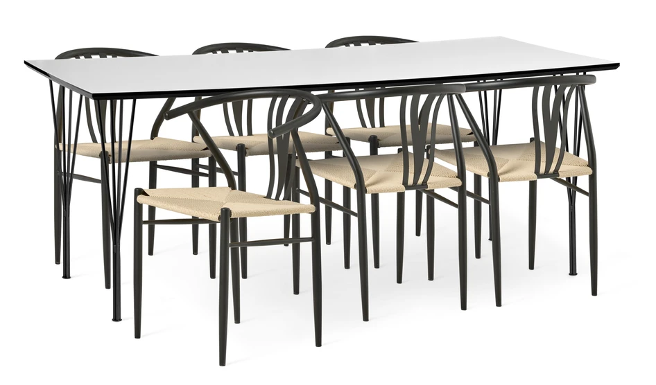 Spencer - Matgrupp med 6 stolar Yngve - Beige