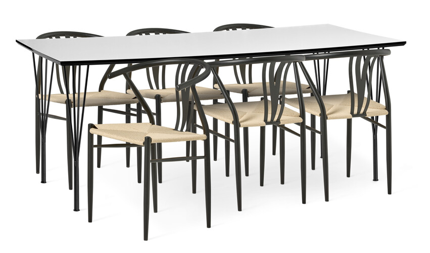 Spencer - Matgrupp med 6 stolar Yngve - Beige