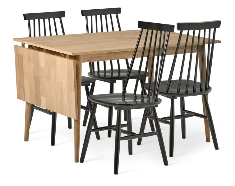 Emma - Matgrupp med 4 stolar Einar - Svart
