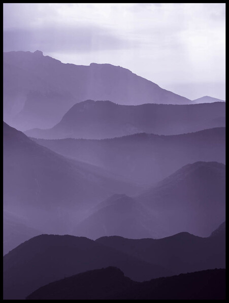 Lila Landskap  - Poster - Svart