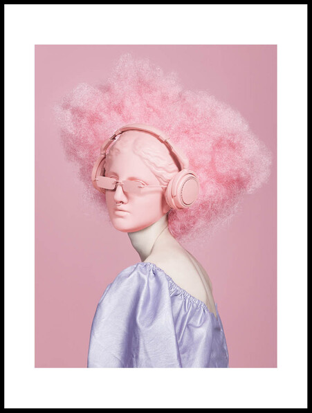 Rosa Gudinna - Poster - Blå