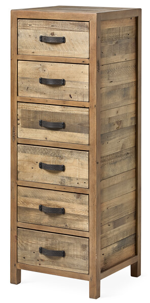 Woodenforge - Byrå med 6 lådor, 48x45x132 cm - Brun