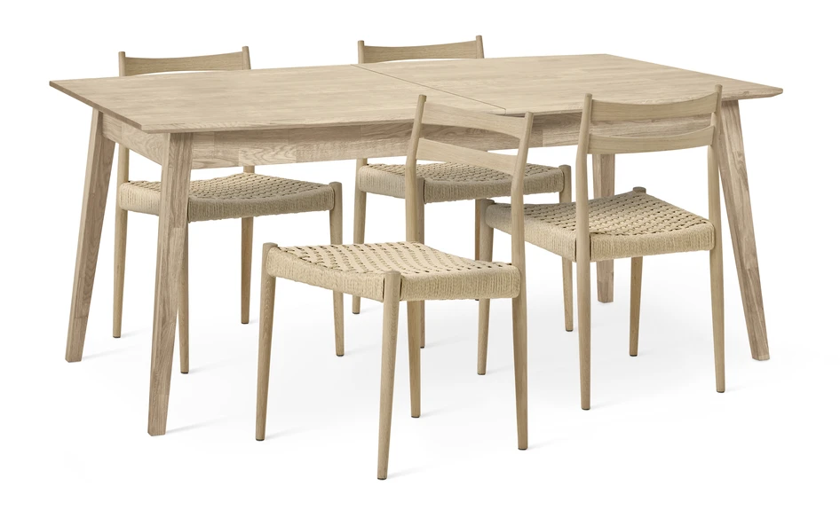 Ekerö - Matgrupp med 4 stolar Cord - Vit