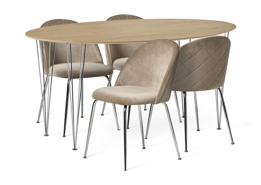 Plaine - Matgrupp med 4 stolar Kiwi - Brun