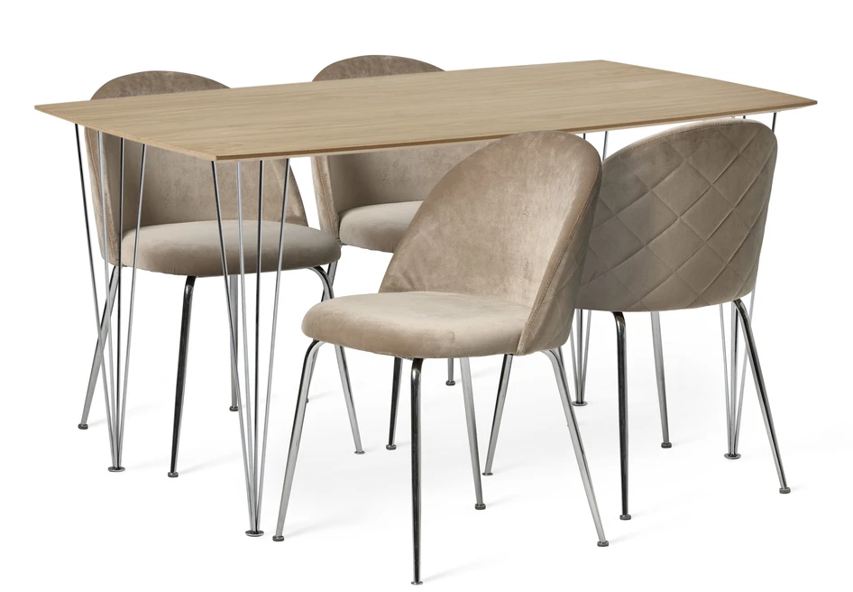 Plaine - Matgrupp med 4 stolar Kiwi - Brun