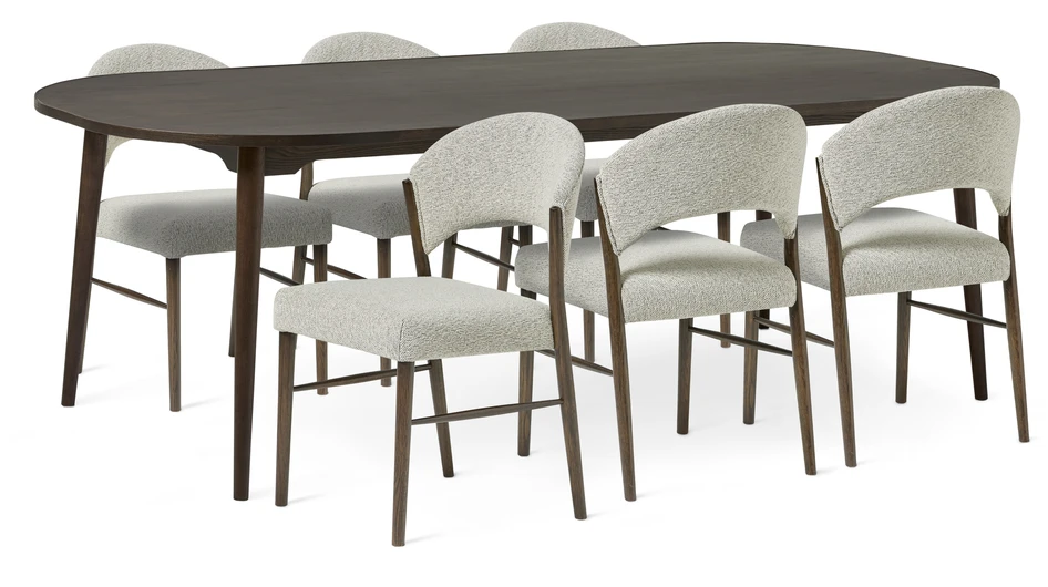 Nordic - Matgrupp med 6 stolar Ebba - Beige