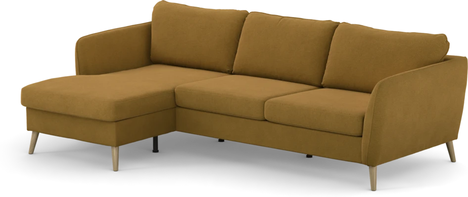 County - 3-sits soffa med flyttbar schäslong - Gul