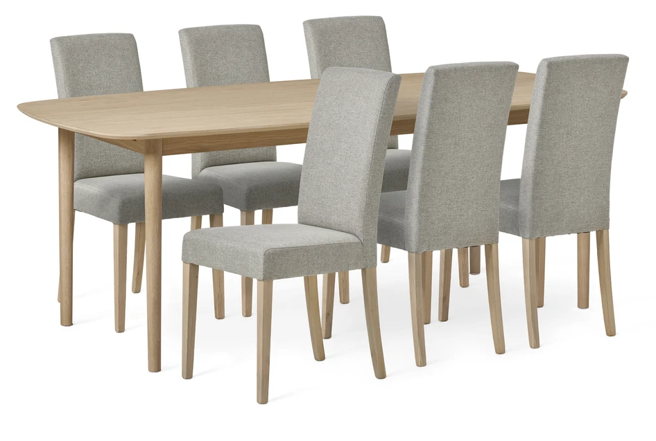 Edåsa - Matgrupp med 6 stolar Ekenäs - Beige