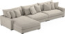 Rossi - 4-sits soffa med schäslong XL vänster - Beige