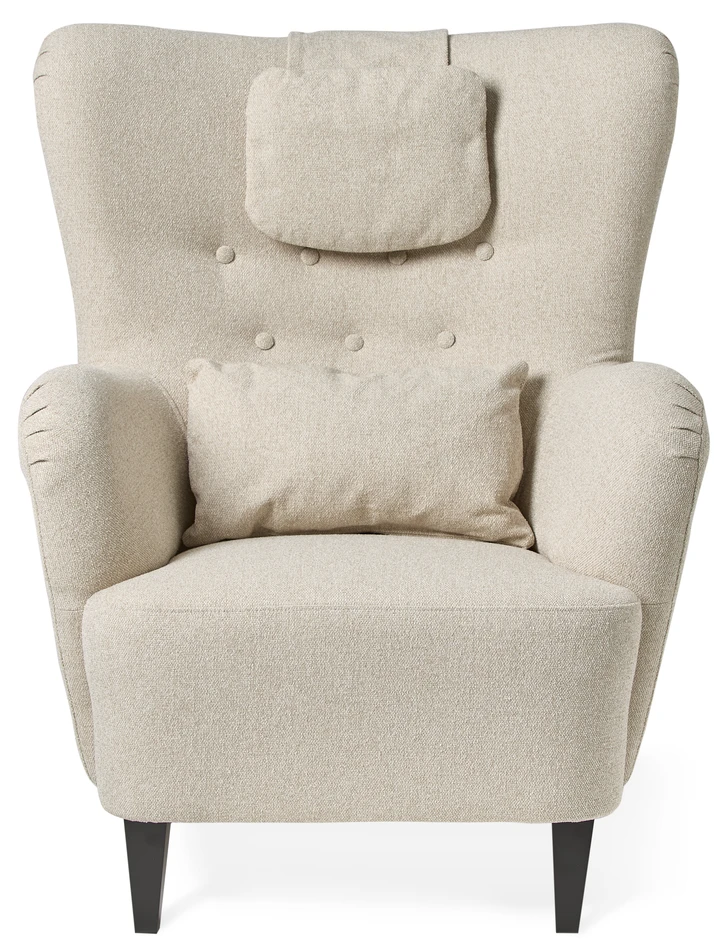 Elin - Fåtölj med fotpall - Beige