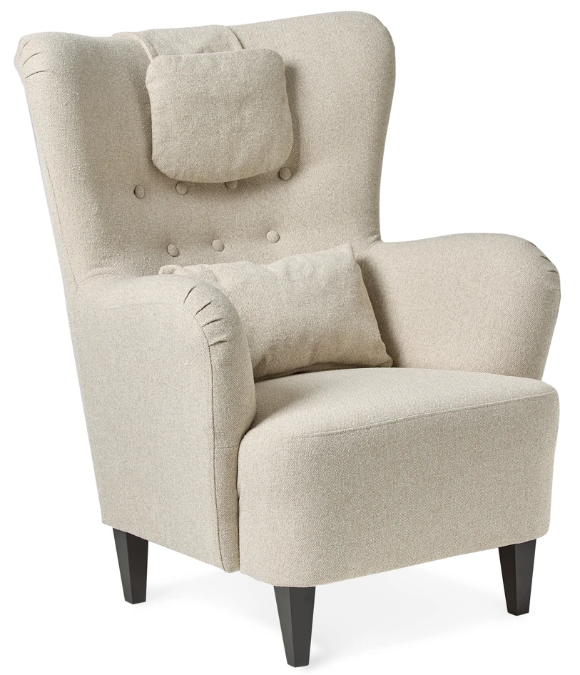 Elin - Fåtölj med fotpall - Beige