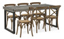 Woodenforge - Matgrupp med 6 stolar Alexia - Brun