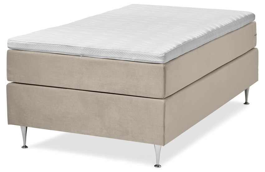 New York Supreme - Kontinentalsäng, enkelsäng med bäddmadrass - Beige