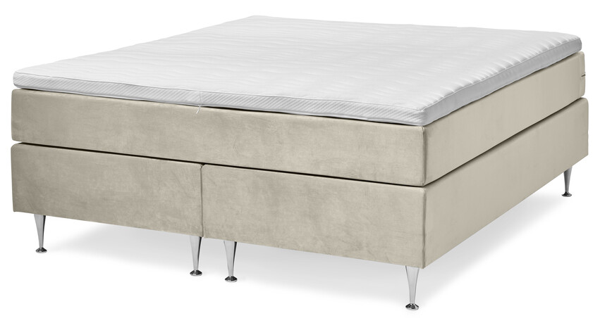 New York Supreme - Kontinentalsäng, dubbelsäng med bäddmadrass - Beige