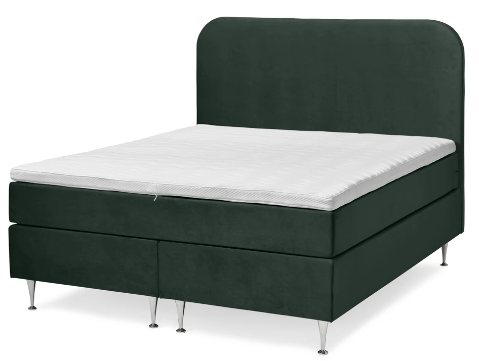 New York Supreme - Kontinentalsäng, dubbelsäng med bäddmadrass och sänggavel - Grön