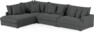Rossi - 4-sits soffa med divan vänster - Grå