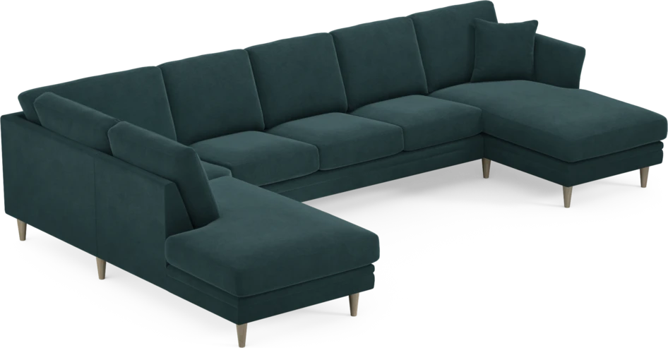 Eden - 3-sits soffa med divan vänster och schäslong höger - Blå