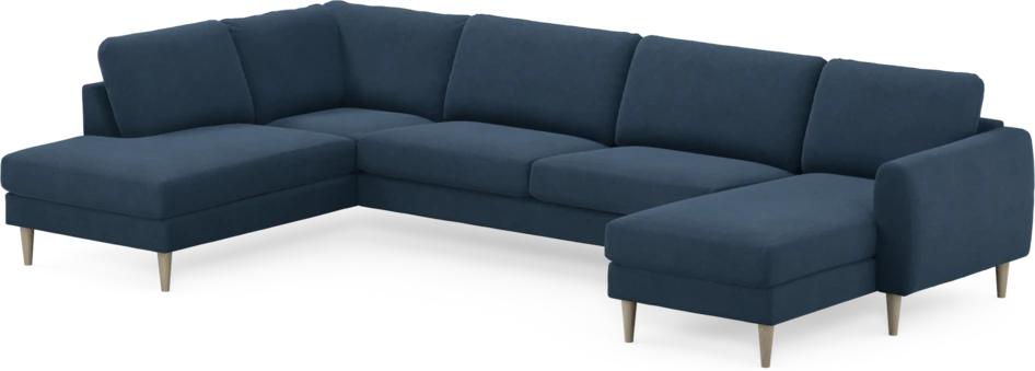 Bridge - 3-sits soffa med divan vänster och schäslong höger - Blå