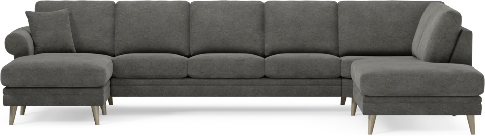 Eden - 3-sits soffa med schäslong vänster och divan höger - Grå