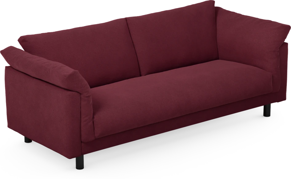Cherrie - 3-sits soffa, hel dyna, fast klädsel - Röd