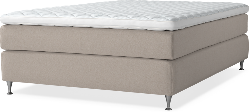 Delux Sense - Kontinentalsäng, enkelsäng 140 cm med bäddmadrass - Beige