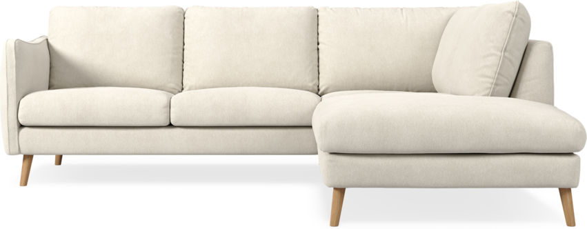 Madison Lux - 2-sits soffa med divan höger - Vit